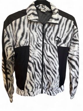 Puma Black & White Abstract Pattern Windbreaker Jacket